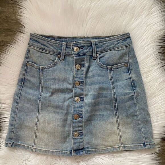 AMERICAN EAGLE JEAN SKIRT SIZE 0 - Picture 1 of 4